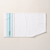 Initials minimalist blue stripes White background Badhandtuch Set (Handtuch)