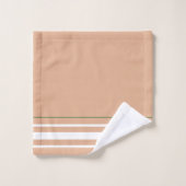 Initials minimalist earth tone White stripes cute Badhandtuch Set (Waschlappen)