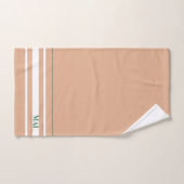 Initials minimalist earth tone White stripes cute Badhandtuch Set (Handtuch)