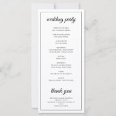 Initials Monogram Minimalistisch Wedding Program (Rückseite)