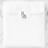 Initials Monogram Umschlag Hochzeitsticker für Sie Runder Aufkleber (Tasche)