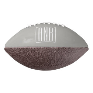Initials Monogram   White On Light Grey Football