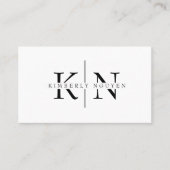 Initials Monogramm für moderne Elegantennamen Visitenkarte (Vorderseite)