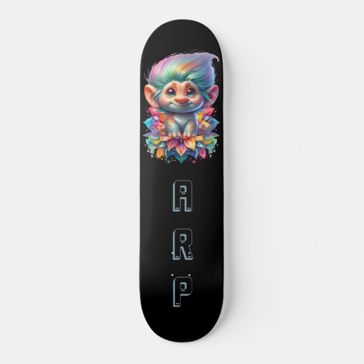 *~* Initials Neon Hair Rainbow Troll AP89 Skateboard (Vorderseite)