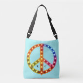  Initials Neon Lights Peace Sign Double Sided  Tragetaschen Mit Langen Trägern (Vorderseite)