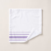Initials pretty purple stripes minimalist White Badhandtuch Set (Waschlappen)