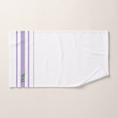 Initials pretty purple stripes minimalist White Badhandtuch Set (Handtuch)