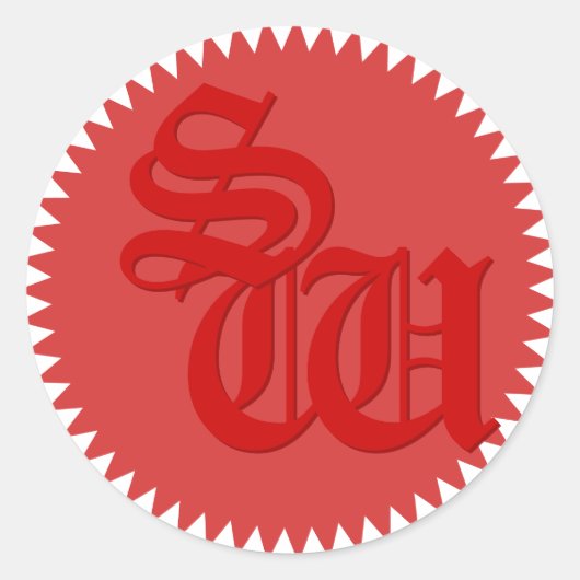 Initials Red Wax Look Umschlag Aufkleber Stickers (Vorderseite)