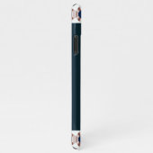 Initials Rose Gold Navy Blue Minimal Geometric iPhone Hülle (Rechte Seite)