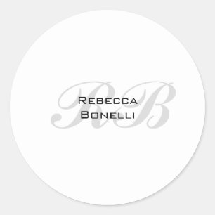 Initials Schlicht Stilvoll Runder Aufkleber