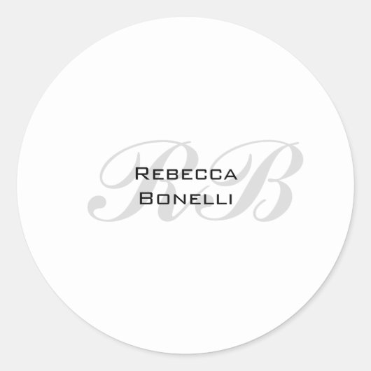 Initials Schlicht Stilvoll Runder Aufkleber (Vorderseite)