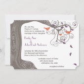 Initials Tree Mandarine Bird Wedding Einladungen (Vorderseite)
