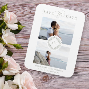 Initials Trend Chic Ornament Anspruchsvolle Hochze Magnet