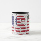 Initials USA Vintag Patriotic American Flag Tasse (Zentrum)