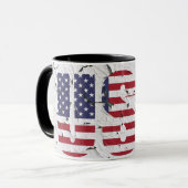 Initials USA Vintag Patriotic American Flag Tasse (Vorderseite Links)