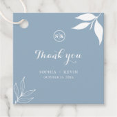 Initials von Dusty Blue Minima Branch Blätter Viel Geschenkanhänger (Vorderseite)