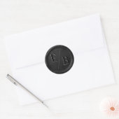 Initials Wedding Black Wax Siegel Enveloper Sticke Runder Aufkleber (Umschlag)