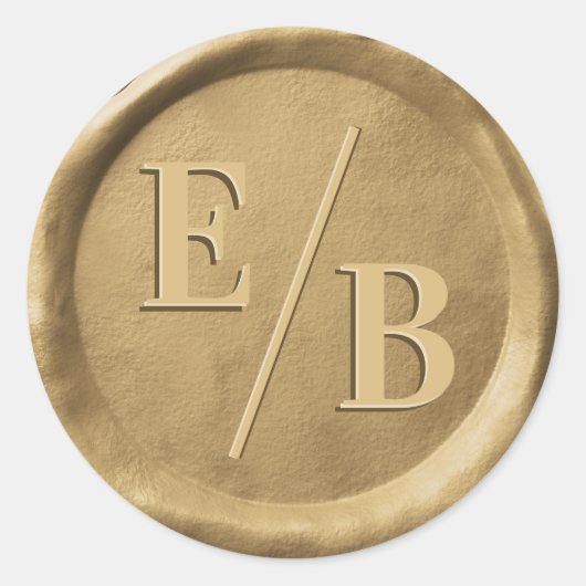 Initials Wedding Gold Wax Siegel Enveloper Sticker (Vorderseite)