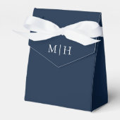 Initials Wedding Navy Blue Geschenkschachtel (Vorderseite)