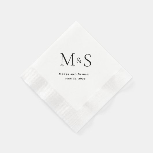 Initials Wedding Reception Cocktail Napkins Serviette (Ecke)