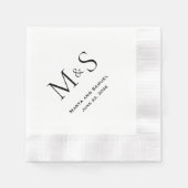 Initials Wedding Reception Cocktail Napkins Serviette (Vorderseite)