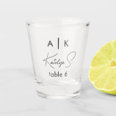 Initials Wedding Shot Glass Bevorzugung | TISCHNUM Schnapsglas (Vorderseite)