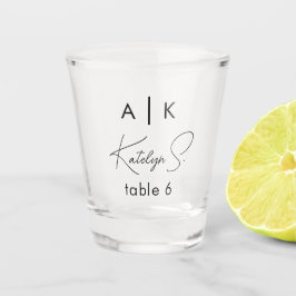 Initials Wedding Shot Glass Bevorzugung | TISCHNUM Schnapsglas