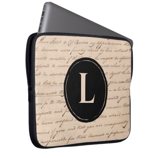Initialskript für das Monogramm eines antiken Lett Laptopschutzhülle (Vorne Rechts)