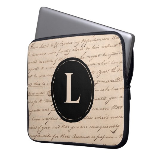 Initialskript für das Monogramm eines antiken Lett Laptopschutzhülle (Vorderseite Links)