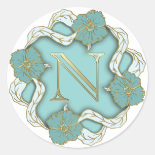 Initialsticker N für Monogramm Runder Aufkleber