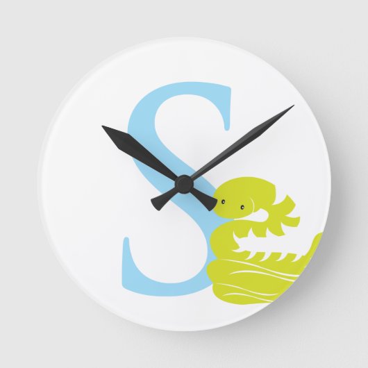 Initialuhr des Buchstaben S Runde Wanduhr (Vorderseite)