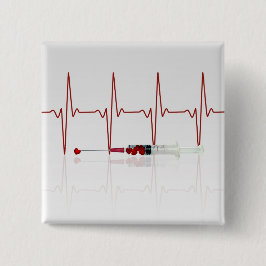 Injektion mit rotem Herzen Button