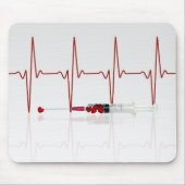 Injektion mit rotem Herzen Mousepad (Vorne)