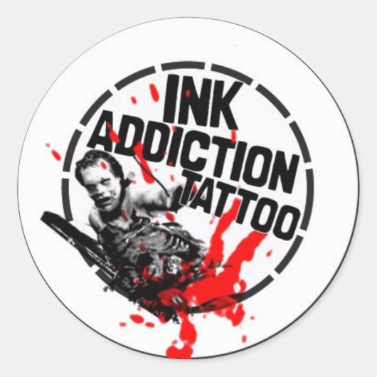 ink_addiction_button_idea1 runder aufkleber (Vorderseite)
