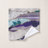 Ink Agate Gold Glitzer Glam #2 (Imitate Glitzer) # Badhandtuch Set (Waschlappen)