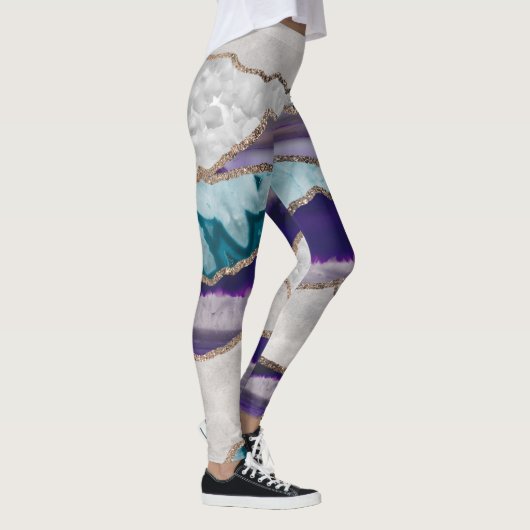 Ink Agate Gold Glitzer Glam #2 (Imitate Glitzer) # Leggings (Rechts)