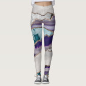 Ink Agate Gold Glitzer Glam #2 (Imitate Glitzer) # Leggings (Vorderseite)