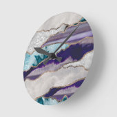 Ink Agate Gold Glitzer Glam #2 (Imitate Glitzer) # Runde Wanduhr (Winkel)