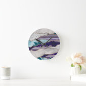 Ink Agate Gold Glitzer Glam #2 (Imitate Glitzer) # Runde Wanduhr (Zuhause)