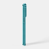 Ink and Aqua Geometry :Checked Aqua and Black, iPhone Hülle (Rechte Seite)