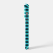 Ink and Aqua Geometry :Checked Aqua and Black, iPhone Hülle (Linke Seite)