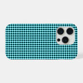 Ink and Aqua Geometry :Checked Aqua and Black, iPhone Hülle (Rückseite (Horizontal))