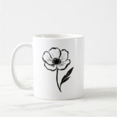Ink Anemone Minimalist Flower Brushstroke Art on Kaffeetasse (Links)