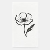 Ink Anemone Minimalist Flower Brushstroke Art on Serviette (Vorderseite)