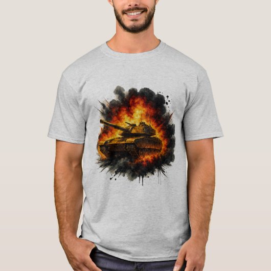 Ink Blast Tank – Military Explosion Art T-Shirt (Vorderseite)