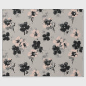  Ink Bloom Dark Wrapping Paper Geschenkpapier (Flach)