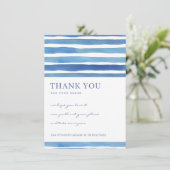 INK BLUE STRIPES PATTERTERN CORPORATE BUSINESS LOG DANKESKARTE (Stehend Vorderseite)