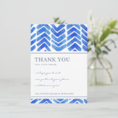 INK BLUE ZICKZACK PATTERGESCHÄFTSLOGIK DANKESKARTE (Stehend Vorderseite)