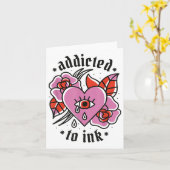 Ink Broken Heart Valentinstag Tattoo Karte (Gelbe Blume)