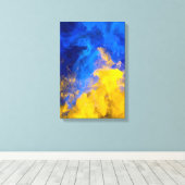 Ink Collision: Azure and Gold Leinwanddruck (Insitu (Holzboden))